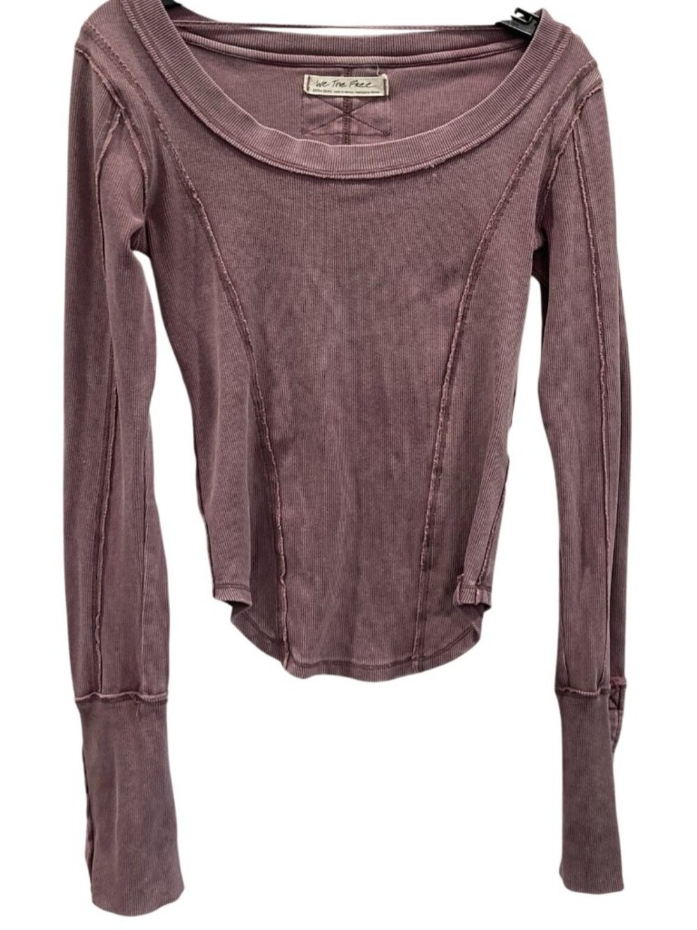 We The Free Stuck On You Cuff Long Sleeve Thermal Top XS Purple Layers Capsule